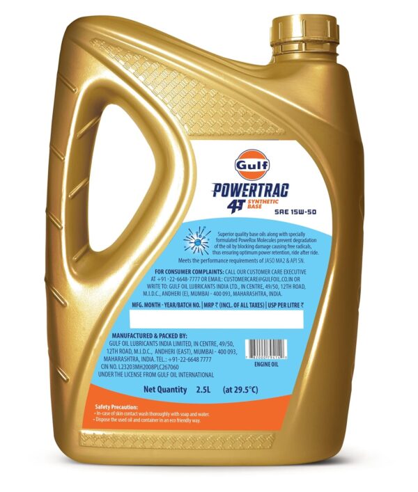 Lubricant for Gulf Powertrac 4T SAE 15W-50 (2.5L) - Image 2