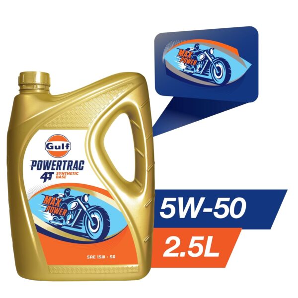 Lubricant for Gulf Powertrac 4T SAE 15W-50 (2.5L) - Image 3